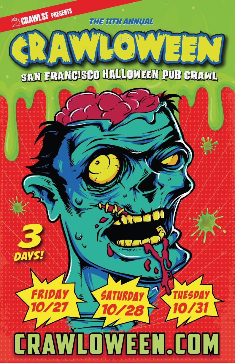 Crawloween San Francisco Halloween Pub Crawl event flyer