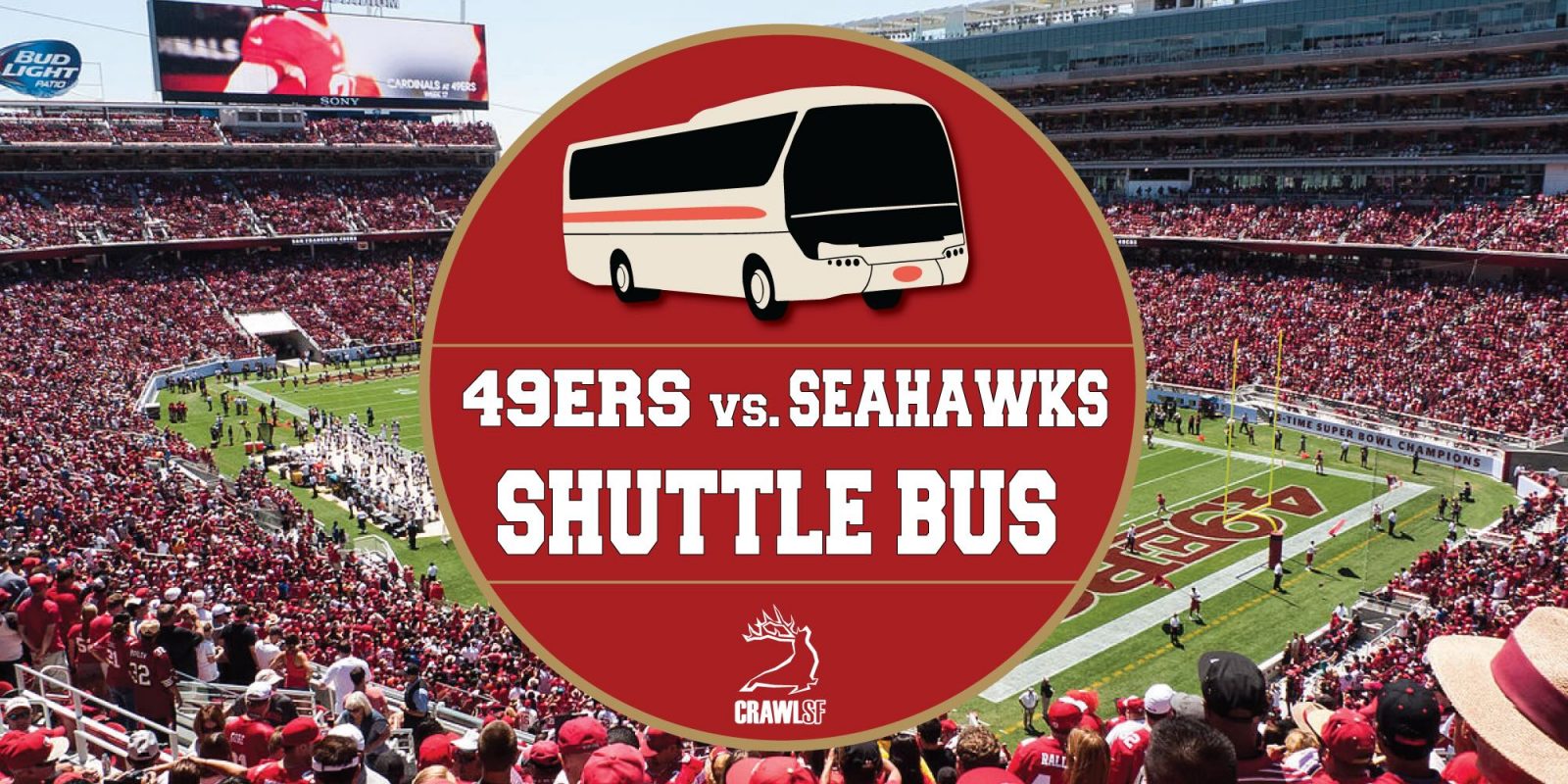 49ers vs. Seahawks Game at Levi's Stadium. Shuttle Bus Transportation from SF