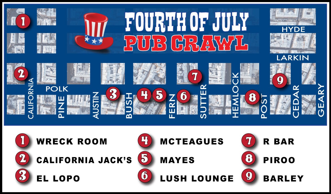 Fourth of July Pub Crawl Bars