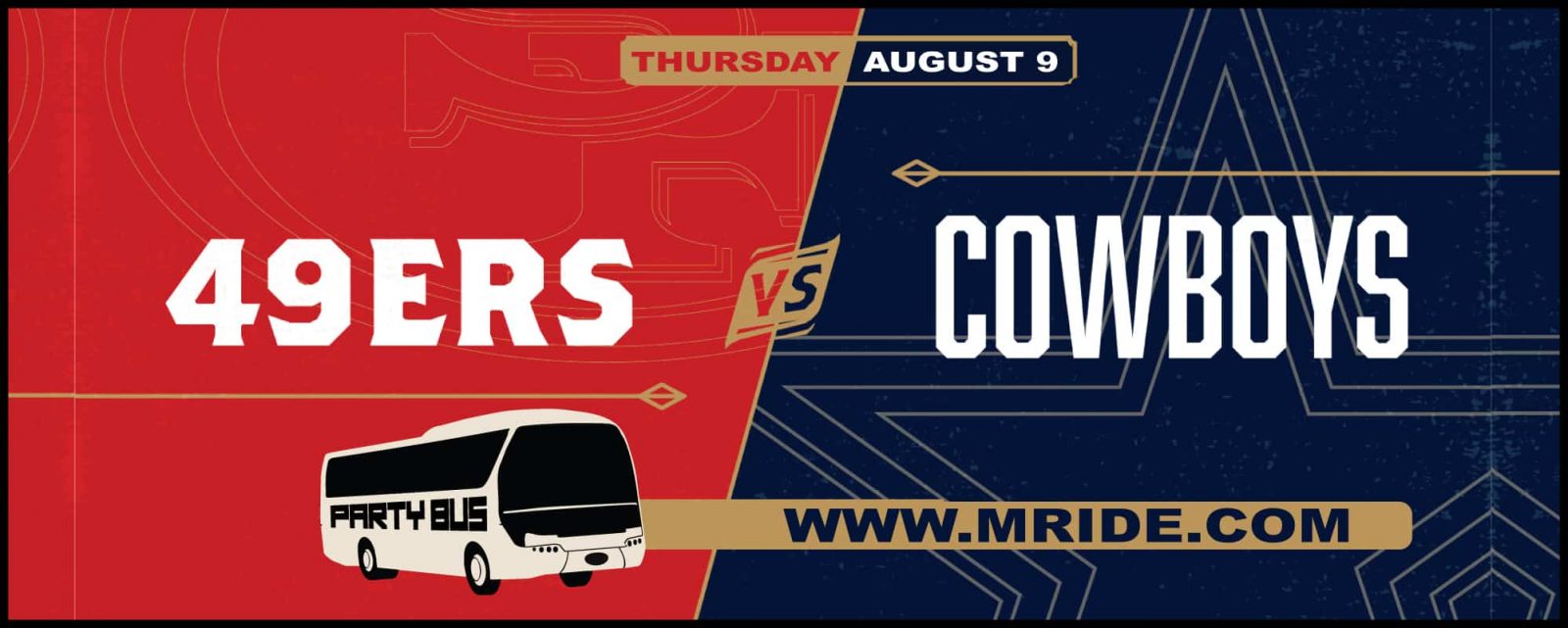 Niners vs. Cowboys Party Bus to Levi's Stadium