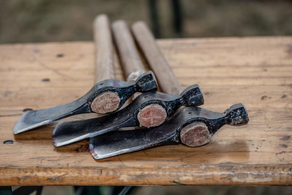 Axes on table