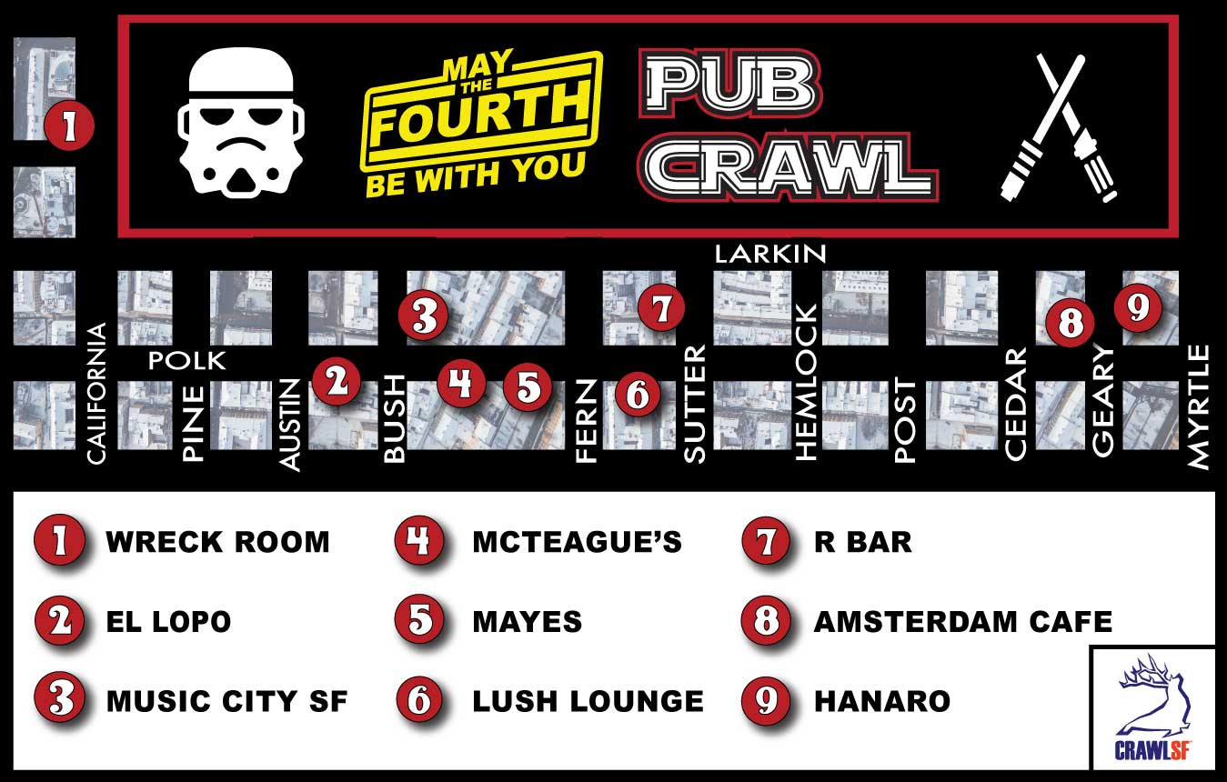 Star Wars Pub Crawl Map
