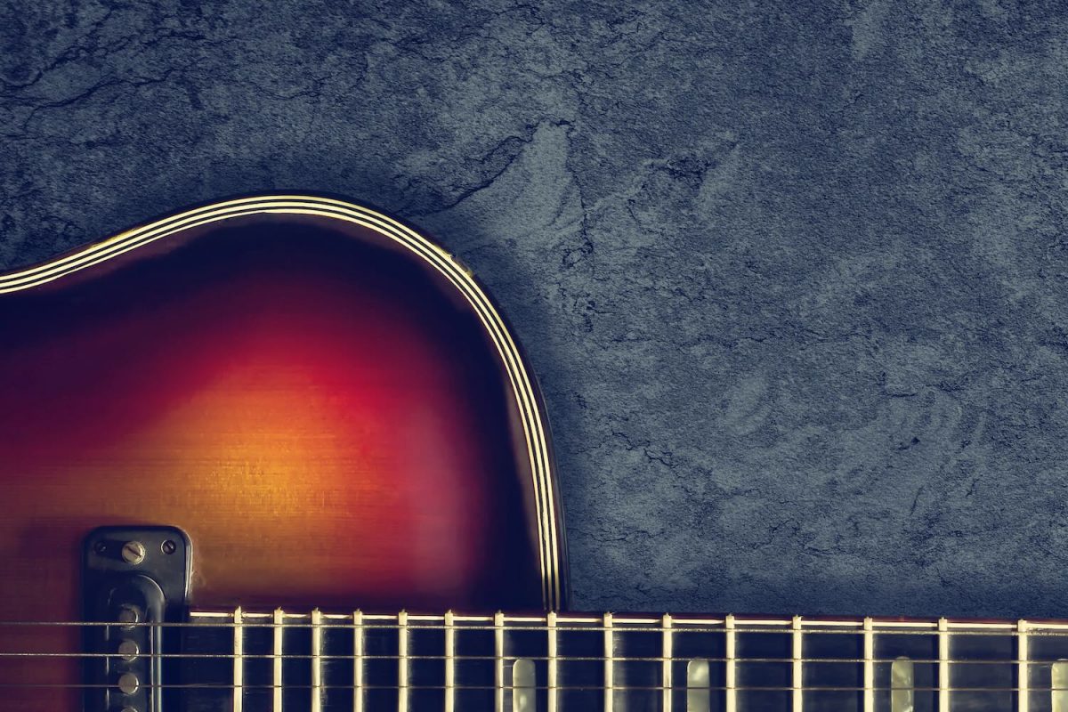 Guitar on Grey Background