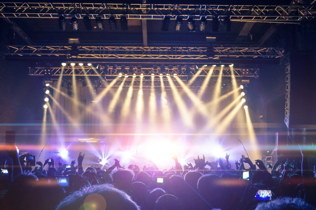 Rock concert light show