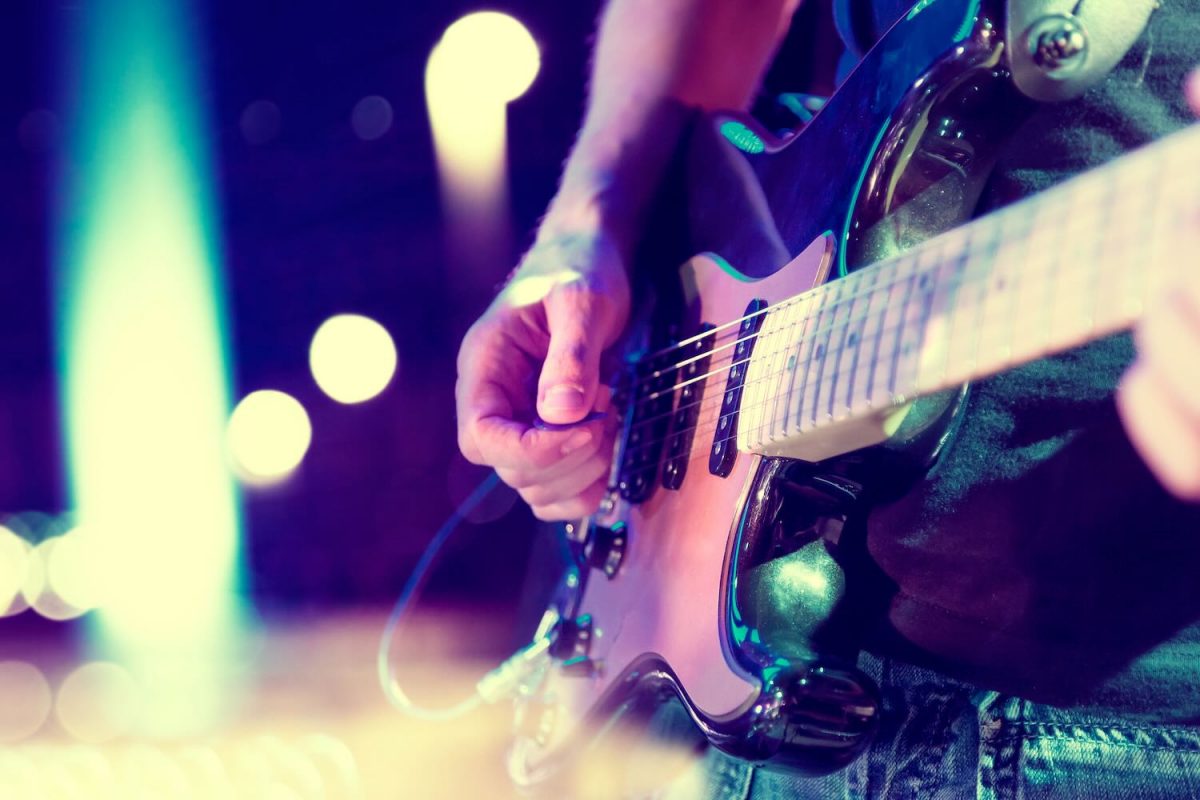 Guitar player at concert