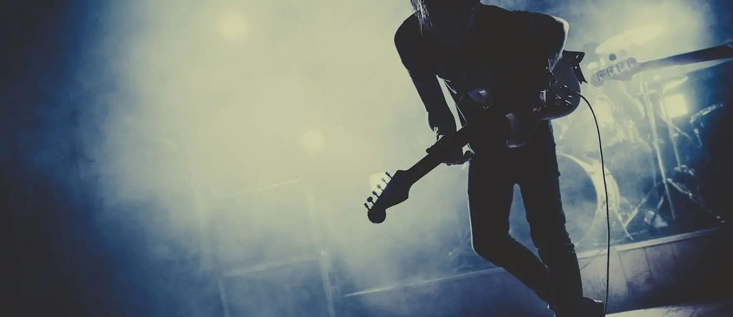 Lead guitarist rocks out