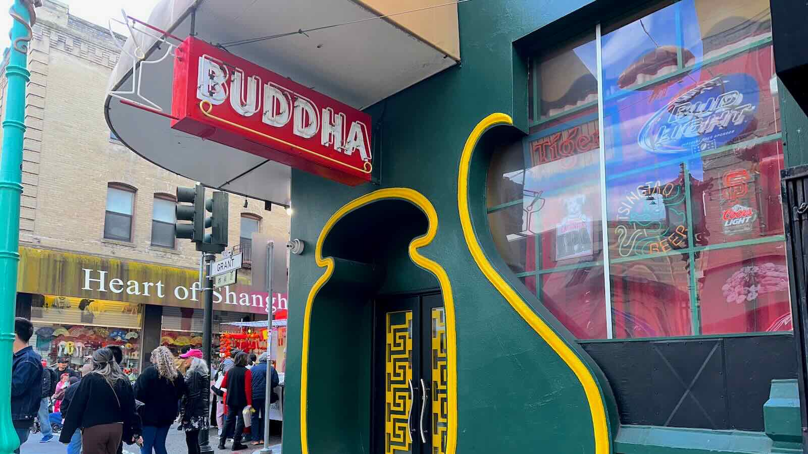 Outside Buddha Lounge in Chinatown