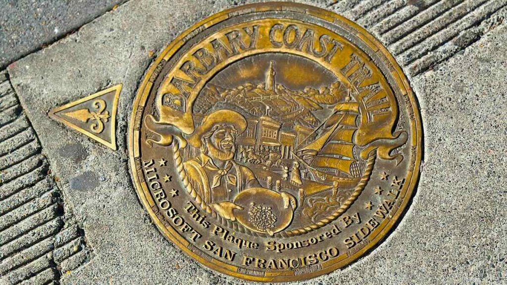 Barbary Coast Plaque, Photo by Matt Seliga