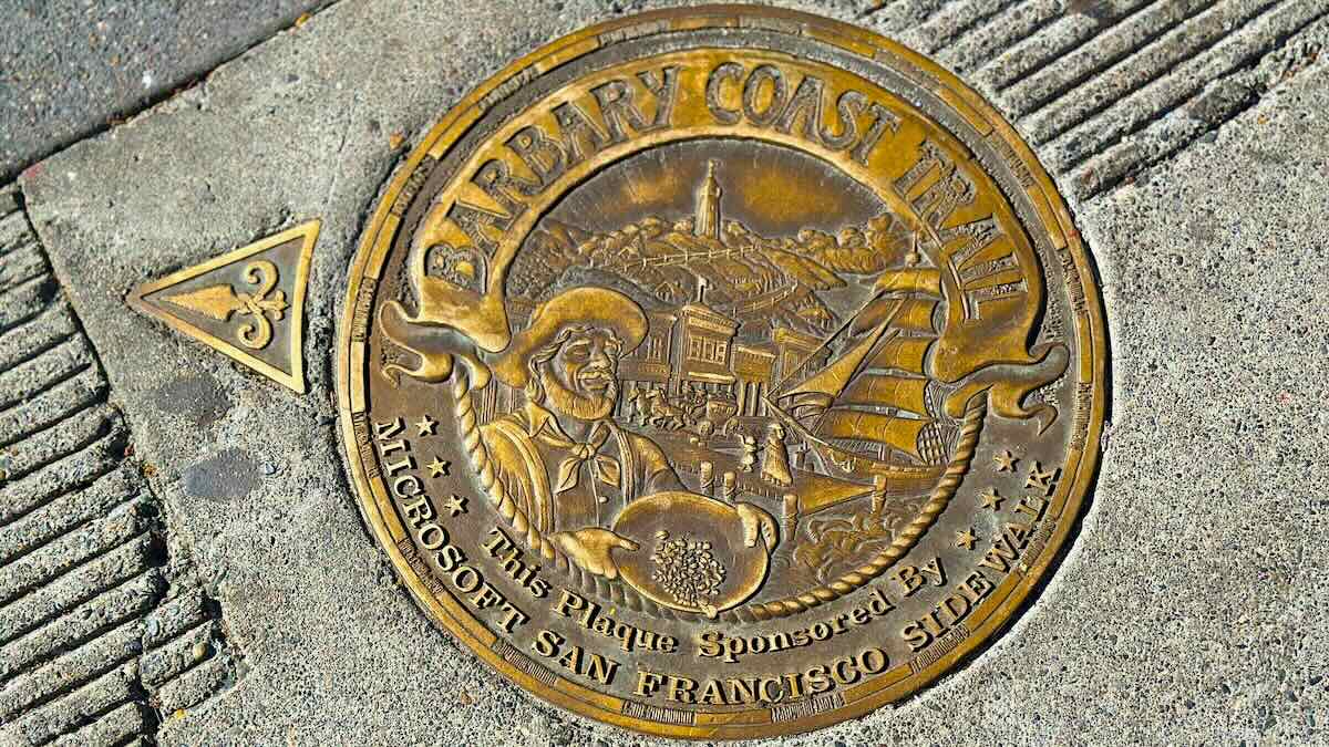 Barbary Coast Plaque, Photo by Matt Seliga